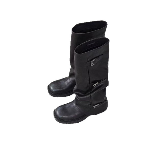 Height Increasing Fashionable Belt Buckle Head Boots