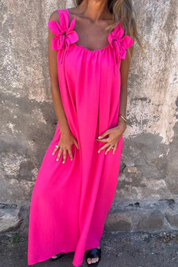 Embellished Sleeveless Loose Maxi Dress