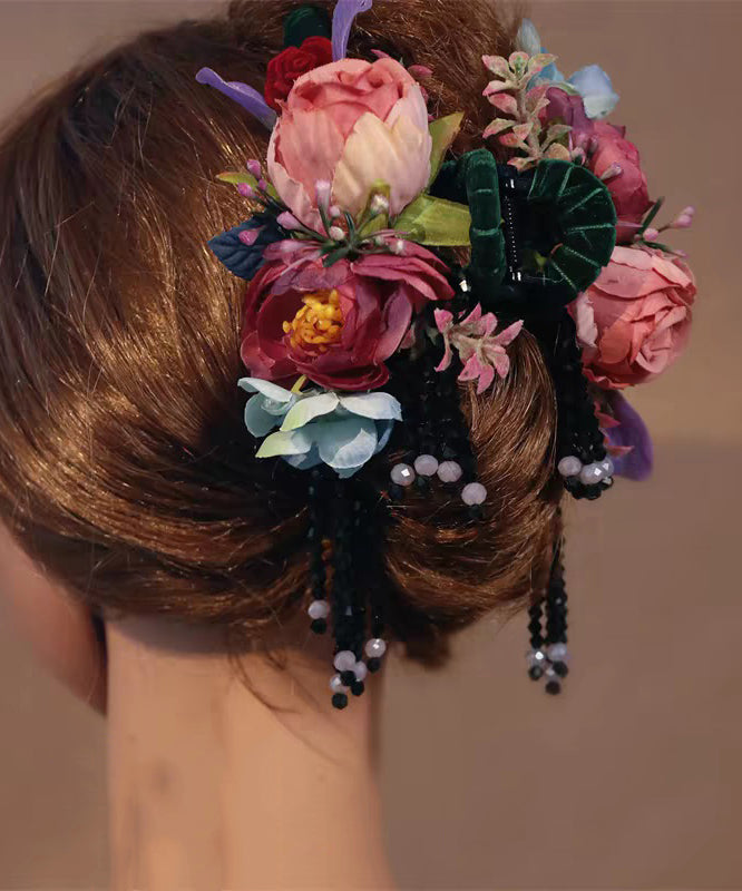 Rainbow Alloy Cloth Tassel Hairpin