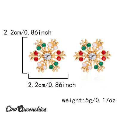 Christmas Colorful Snowflake Earrings