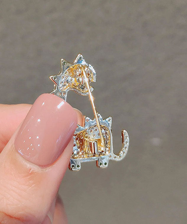 Silk Alloy Zircon Dinosaur Brooches