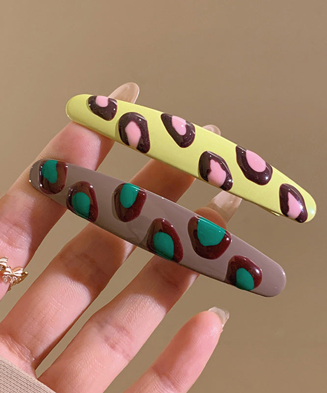 Fine Acrylic Drip Glaze Leopard a Pair Hairpin
