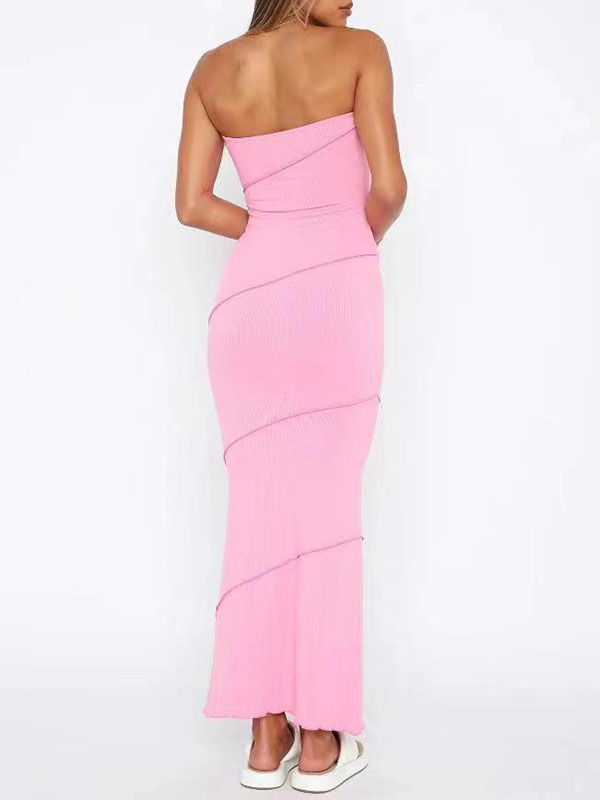 Bodycon Sleeveless Split-joint Tube Evening Dresses Maxi Dresses