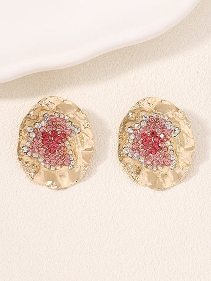 Irregularity Geometric Rhinestone Shiny Earrings Accessories