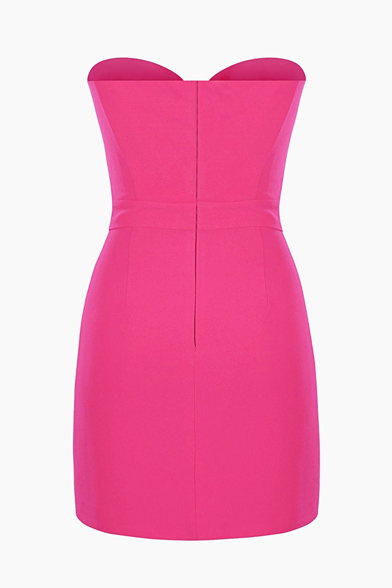 Mignon Bow Trimmed Cut Out Tube Mini Dress