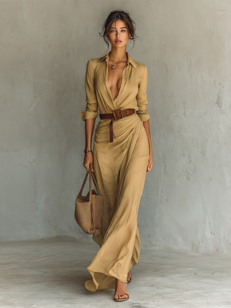 Aphrodite - the Silken Charm Maxi Dress