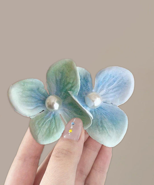 Brief Mint Green Alloy Pearl Phalaenopsis a Pair Hairpin