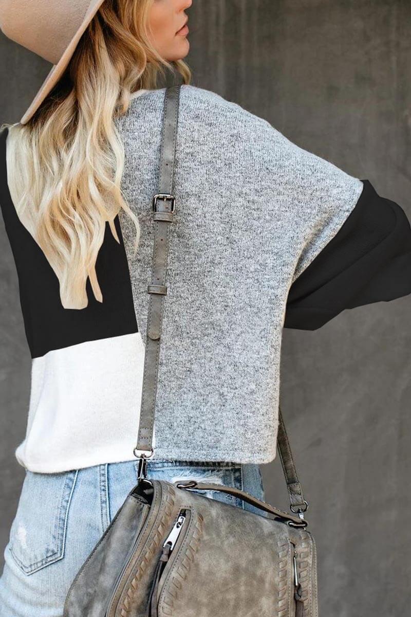 Stitching Knitted Sweater Tops
