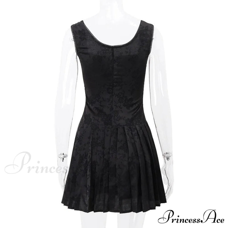 Black Front Stylish Lace-up Mini Dress