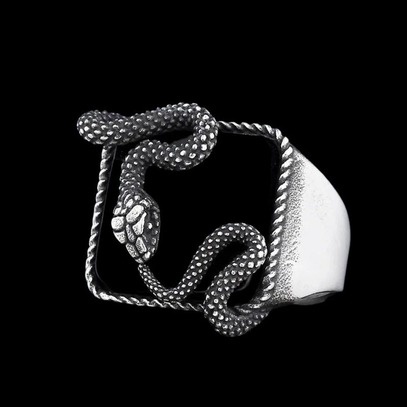 Black Stone Serpent Ring