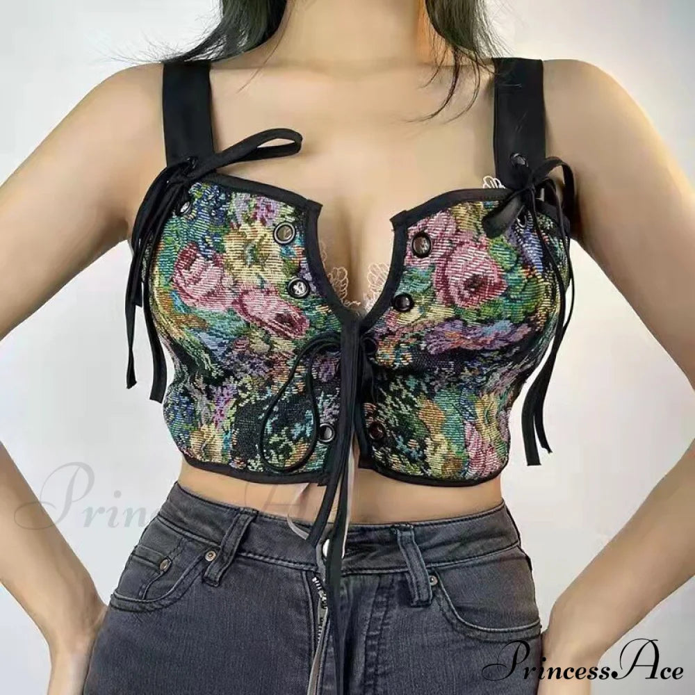 Blouse High Flowered Street Halter Top Design Designer for - Party Corset - Clubwear