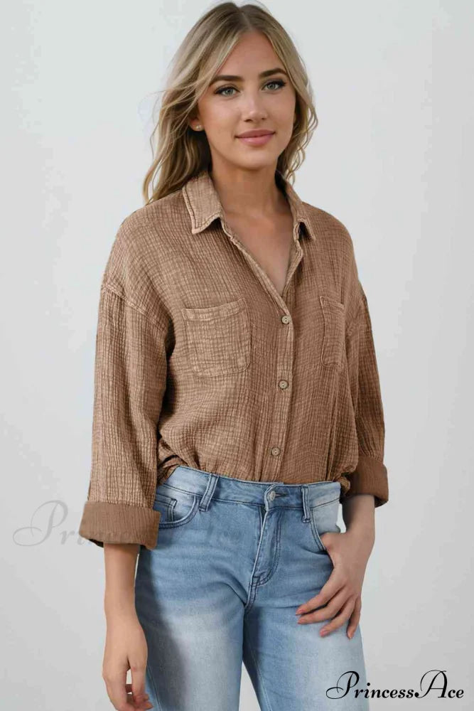Blouse Textured With Buttons