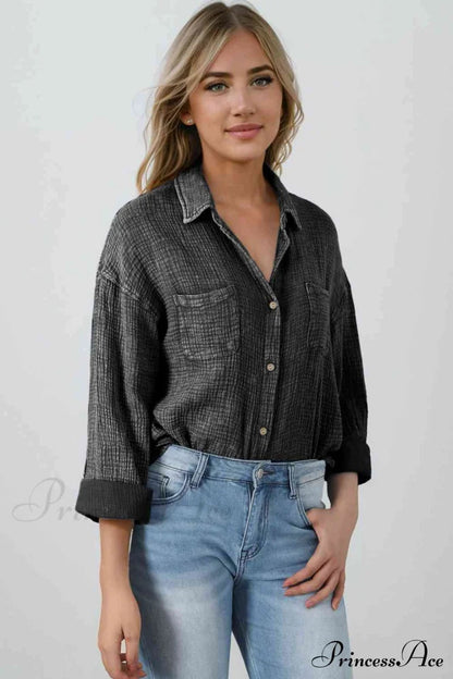 Blouse Textured With Buttons