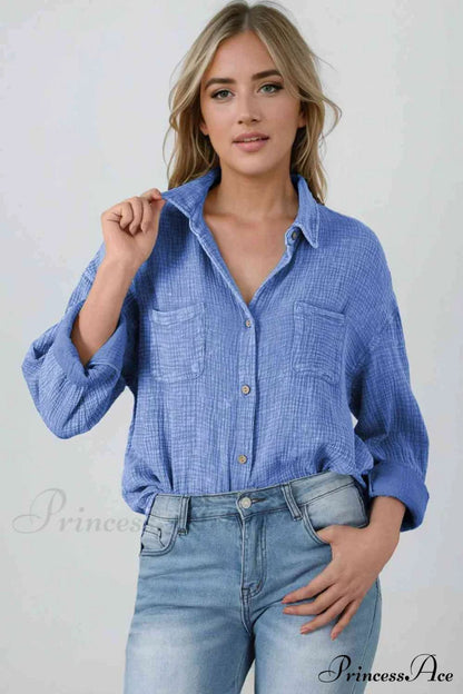 Blouse Textured With Buttons