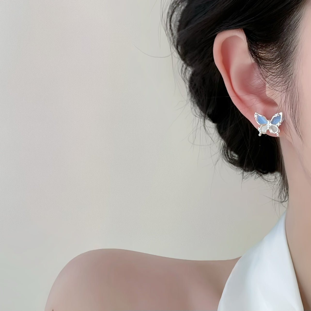 Blue Butterfly Stud Earrings