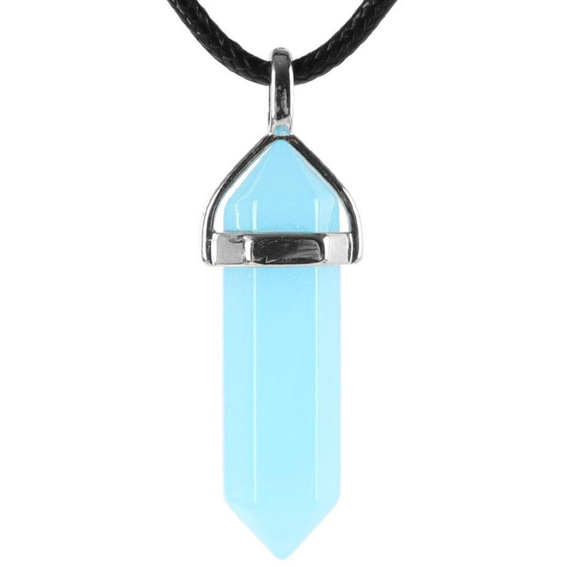 Blue Luminous Spiritual Pendant 1-1/2 Inch Healing Crystal