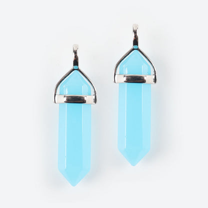 Blue Luminous Spiritual Pendant 1-1/2 Inch Healing Crystal