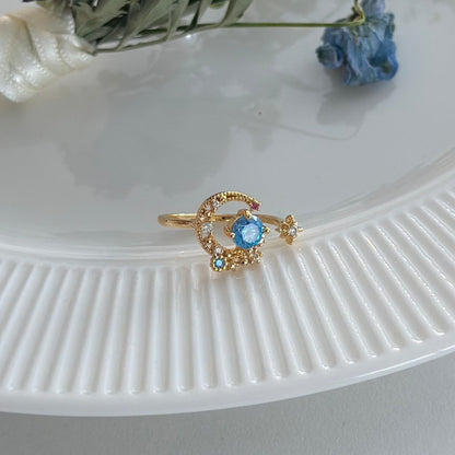 [] Jodie Blue Moon and Star Ring