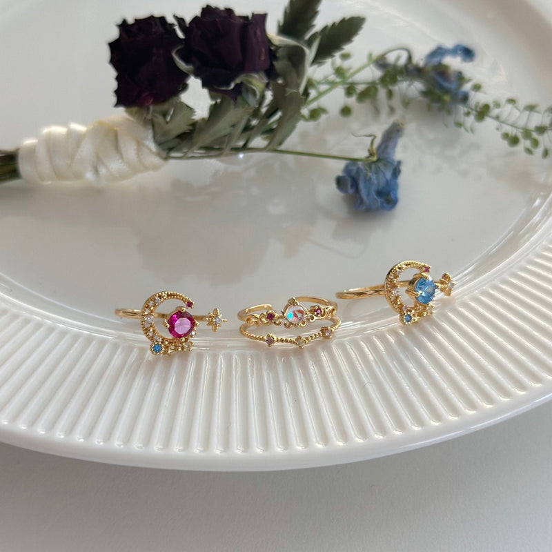 [] Jodie Blue Moon and Star Ring