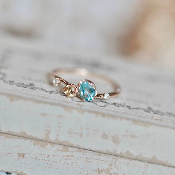[] Blue Starlit Ring