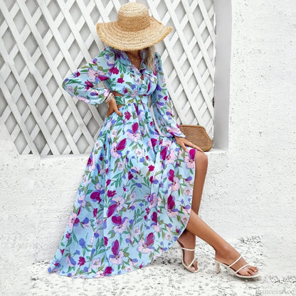 Beach Deep V Neck Maxi Dress