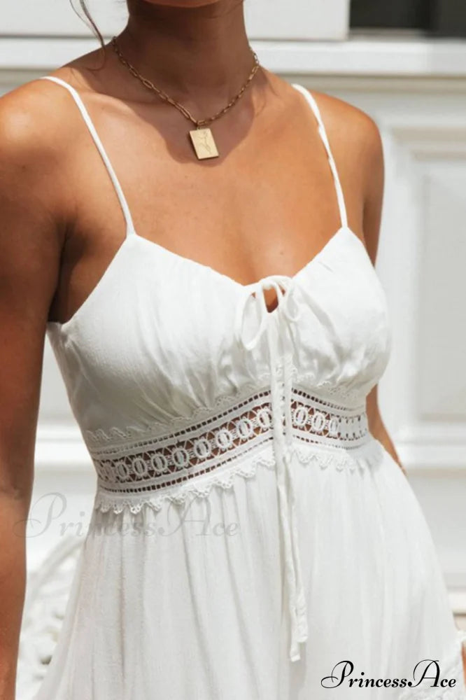 Sling Lace Charming Panel Maxi Dress
