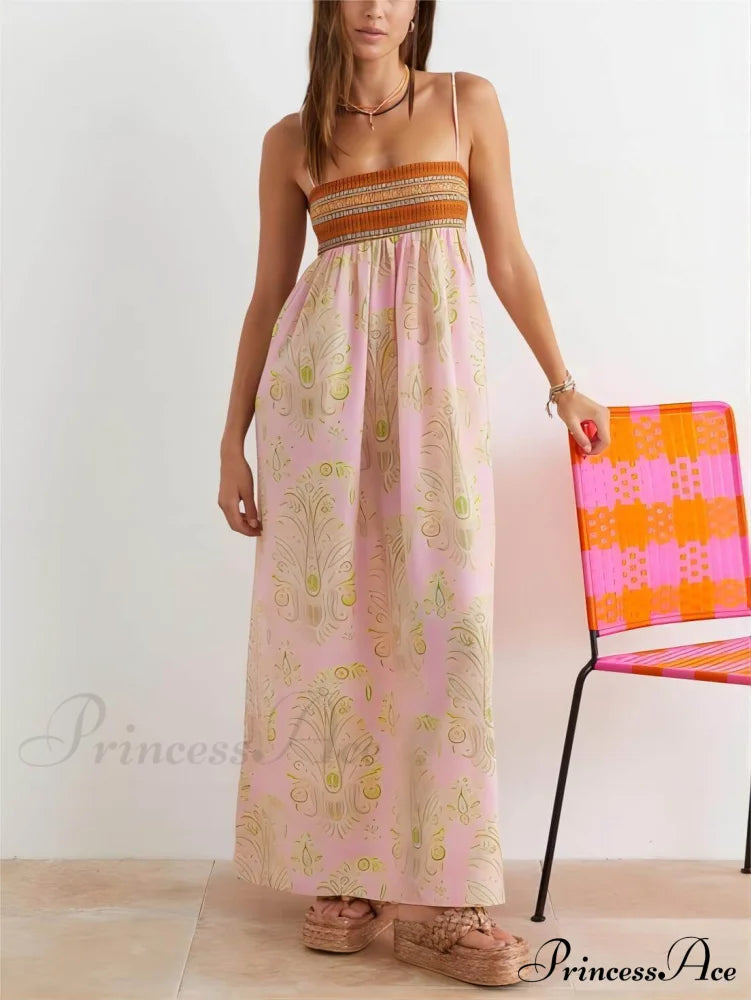 Bosnian Folk Charming Thin Strap Midi Dress