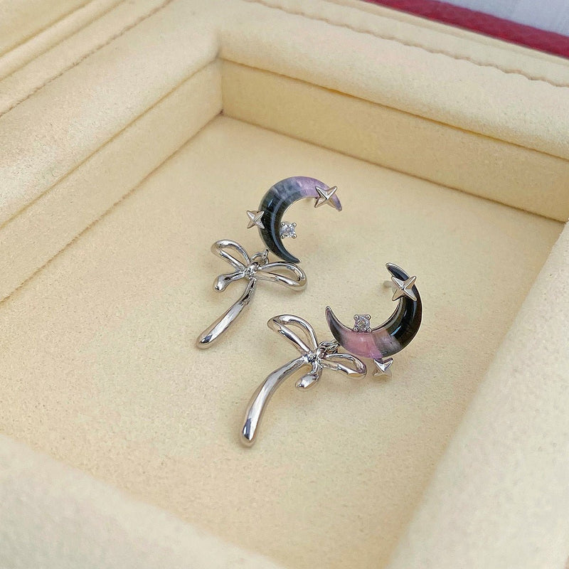 Bow Moon Earrings