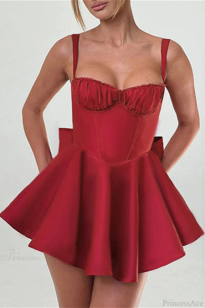 Bow Sling Slim Fitted Mini Dress