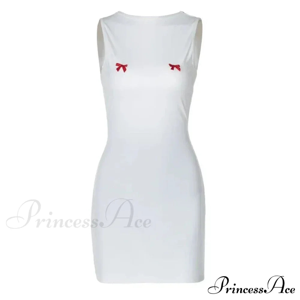 Bows Open Back Charming Sleeveless Mini Dress
