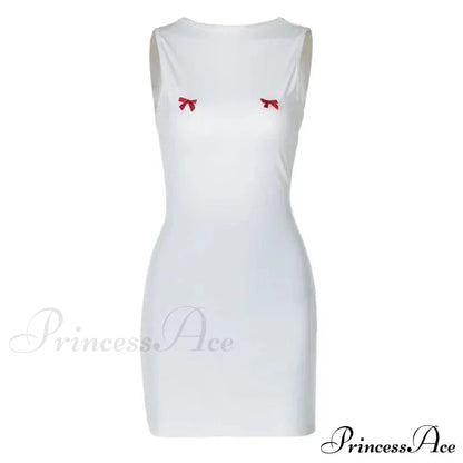Bows Open Back Charming Sleeveless Mini Dress