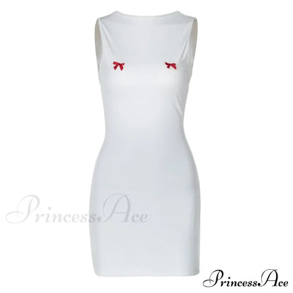 Bows Open Back Charming Sleeveless Mini Dress