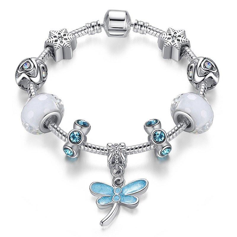 Blue Dragonfly Charm Bracelet