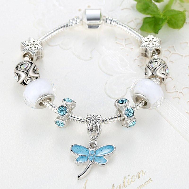 Blue Dragonfly Charm Bracelet