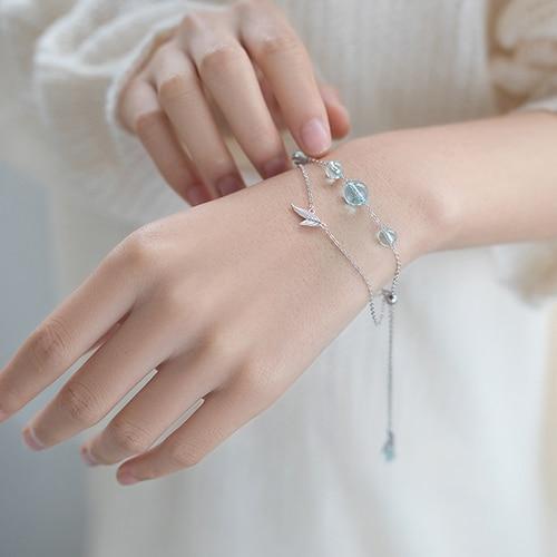 Mermaid Sea Foam Silver Bracelet