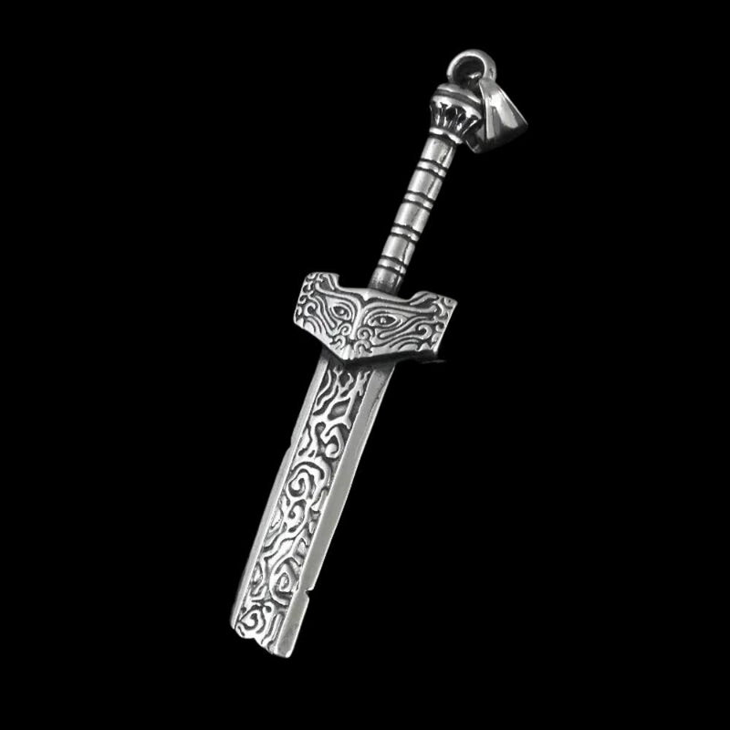 Broken Engraved Sword Pendant