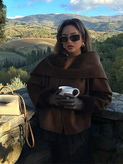 Brown Woolen Short Coat