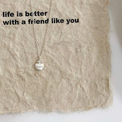 Brushed Heart Necklace