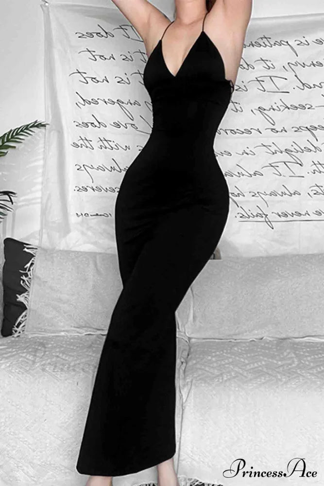 Butterfly Backless Midi Dress With Halterneck