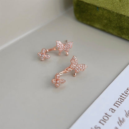 [] Butterfly Earrings in Rose Gold