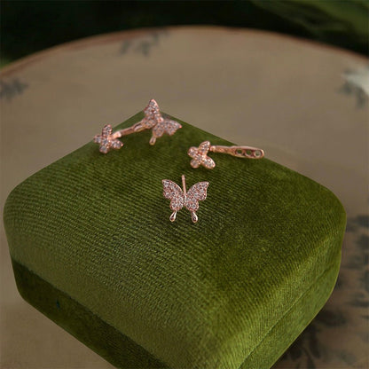 [] Butterfly Earrings in Rose Gold