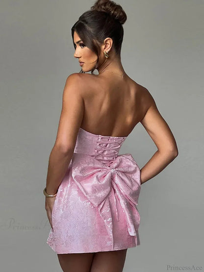 Butterfly Knot Backless Mini Dress