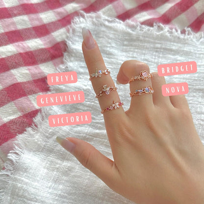 [] Freya Butterfly Ring in Rose Gold