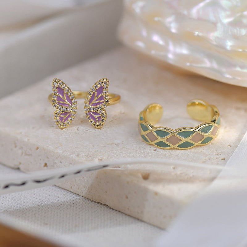 [] Butterfly Ring Set