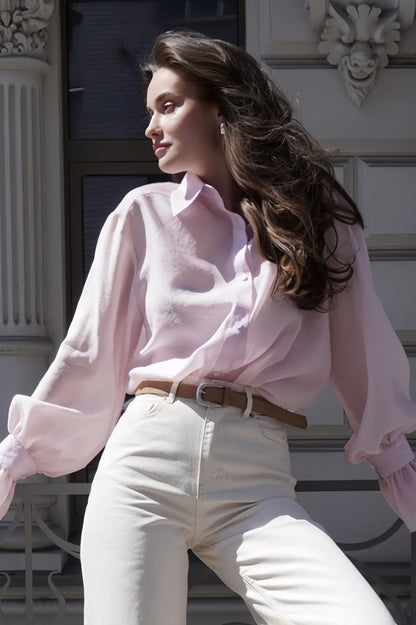 Ruffled Sleeve Loose Blouse