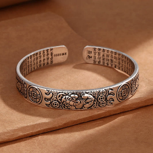Buddha Stones Fengshui Lucky Pixiu Protection Adjustable Bracelet