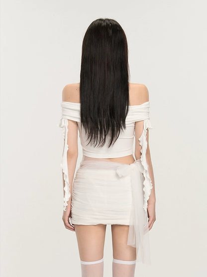Off-shoulder Ruched Blouse