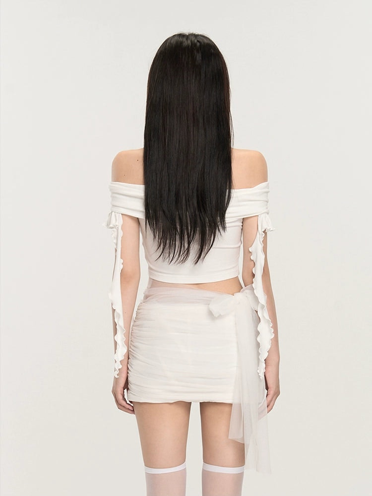 Off-shoulder Ruched Blouse