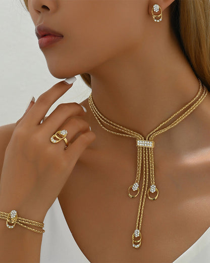 Simple Necklace and Earrings Set