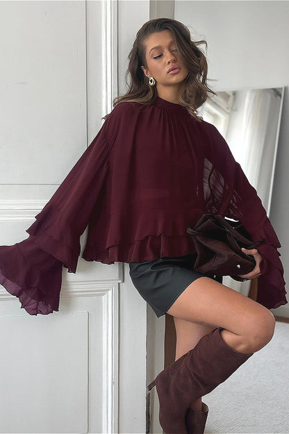 Ruffled Chiffon Blouse